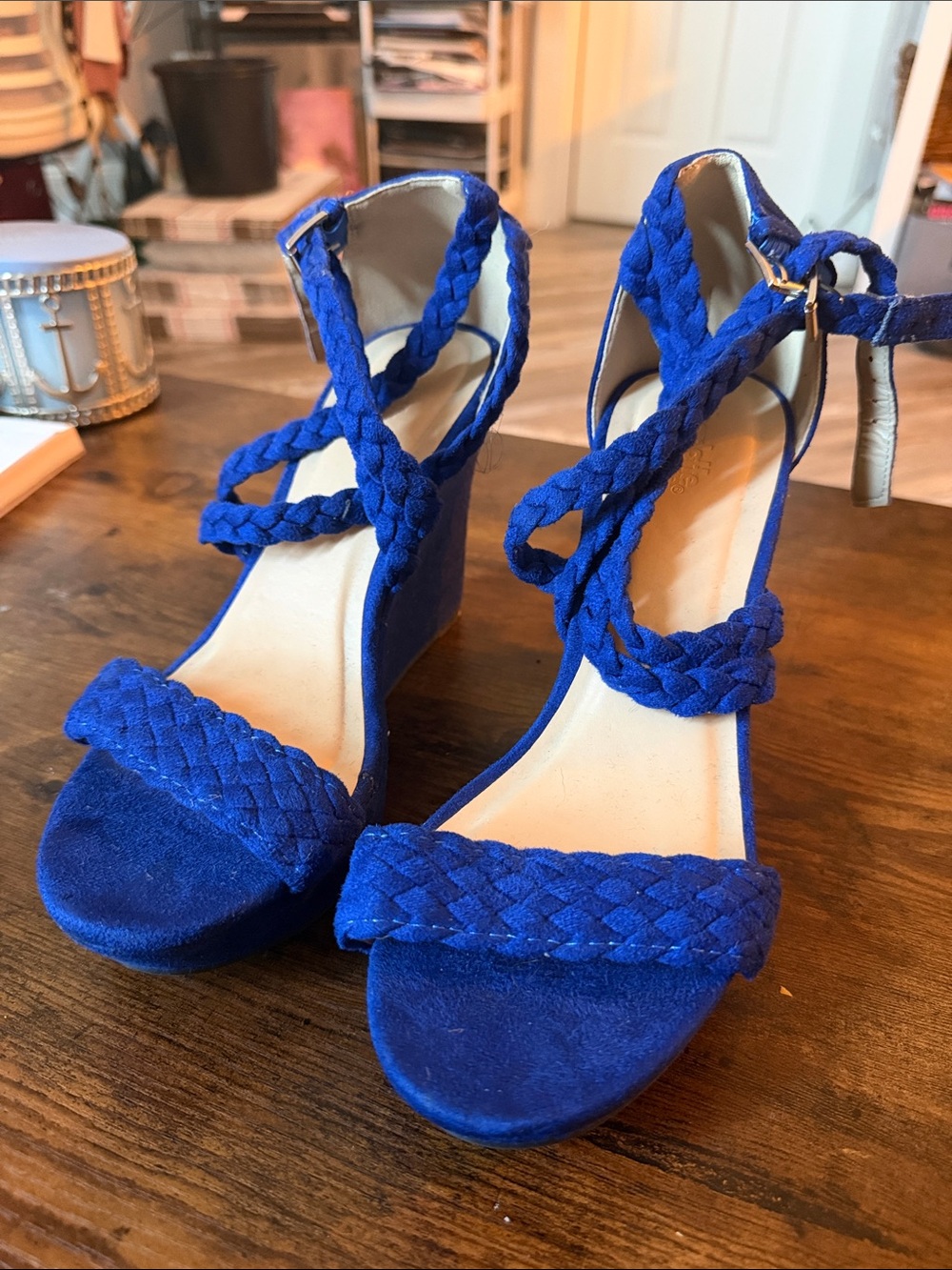 Charlotte Russe Royal Blue Braided Wedge Sandals